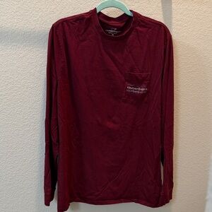 Vineyard Vines Men's Burgundy Long Sleeve Tee